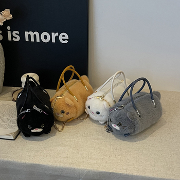 Capybara плюшена чанта за носене – карикатурен животински дизайн, кратък плюш, пълнеж PP памук (Материали: кратък плюш; Пълнеж: PP памук; Стил: карикатурно животно; Възраст: 7–14 г)