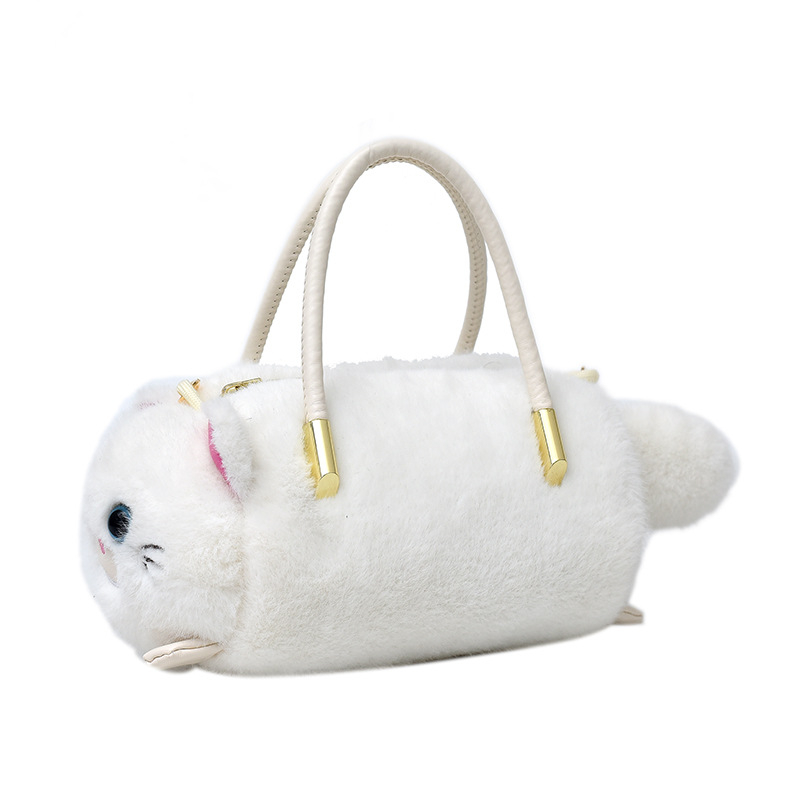 Capybara плюшена чанта за носене – карикатурен животински дизайн, кратък плюш, пълнеж PP памук (Материали: кратък плюш; Пълнеж: PP памук; Стил: карикатурно животно; Възраст: 7–14 г)