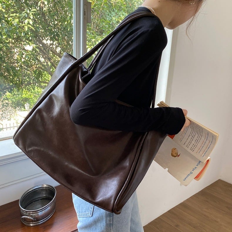 Geantă Tote PU pentru unisex, formă de cutie, închidere magnetică, căptușală PU, Primăvara 2024