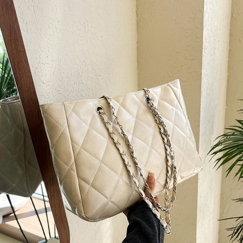 Чанта за рамо със цип, хоризонтална квадратна форма, вътрешен джоб за мобилен телефон, подплата от полиестер и двойни презрамки