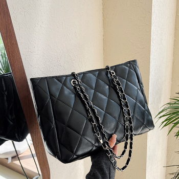 Чанта за рамо със цип, хоризонтална квадратна форма, вътрешен джоб за мобилен телефон, подплата от полиестер и двойни презрамки