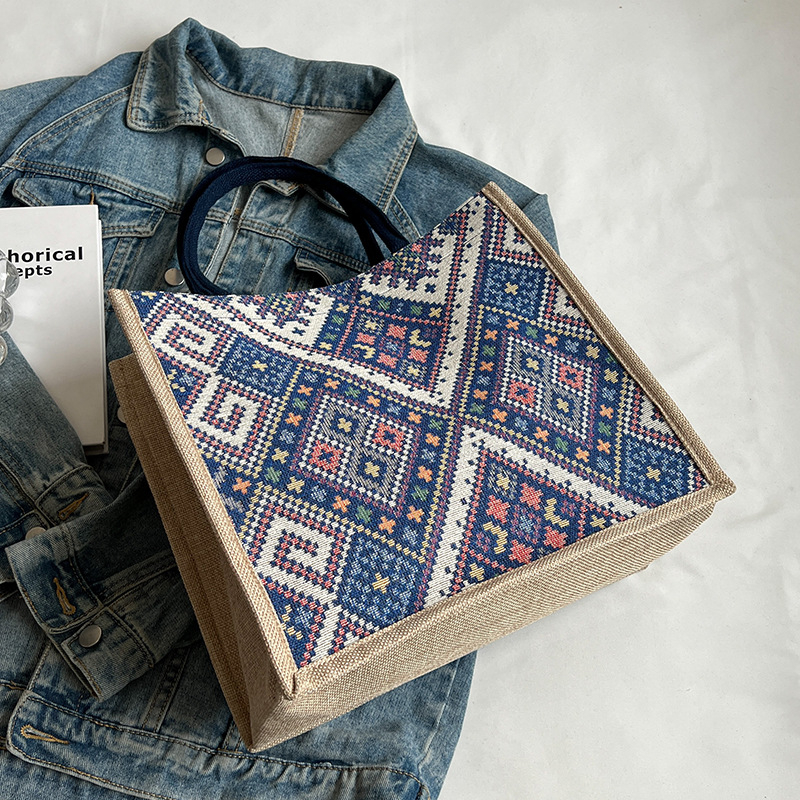 Geantă Tote din pânză, cu buzunar intern cu fermoar, închidere magnetică și mâneri duble