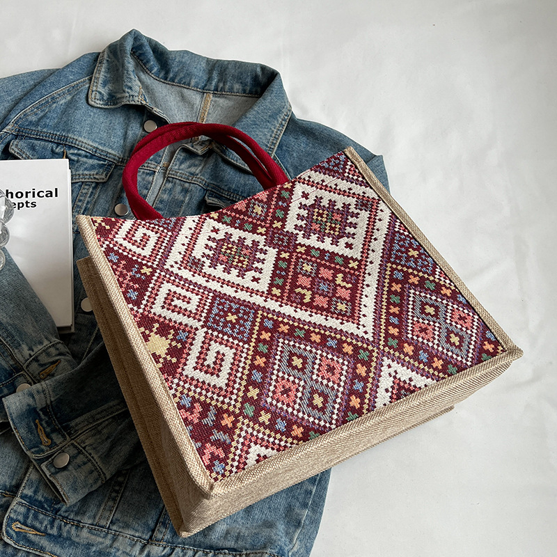 Geantă Tote din pânză, cu buzunar intern cu fermoar, închidere magnetică și mâneri duble