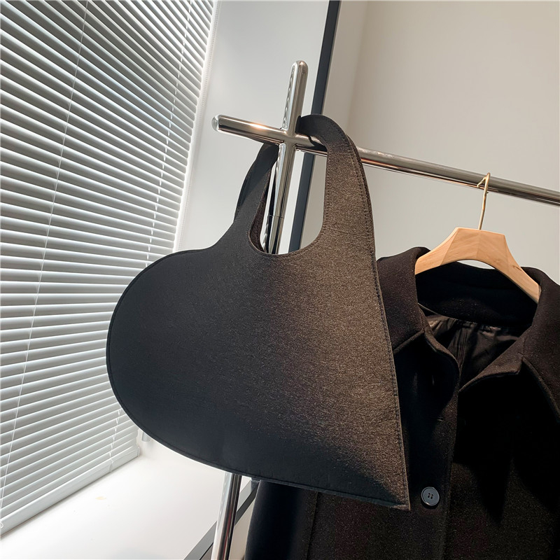 Детска чанта от фелт за носене, сърцевидна конкавна форма, дишаща, устойчива на износване, анти-крадба, без подплата, за ученици от началното училище