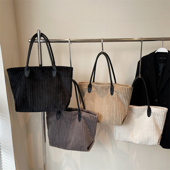 Chude Luggage Tote τσάντα, βελούδινο ύφασμα, στυλ δρόμου, οριζόντιο τετράγωνο σχήμα, φερμουάρ για το άνοιγμα