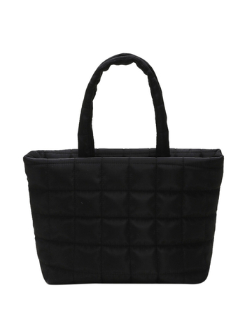 Τσάντα Tote από νάιλον, αστική απλότητα, οριζόντιο τετράγωνο σχήμα, φερμουάρ