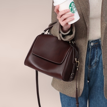 Női crossbody tote táska – SEAMMER valódi bőr, Boston stílus, nagy kapacitás, belső rekeszek, cipzáras zárás