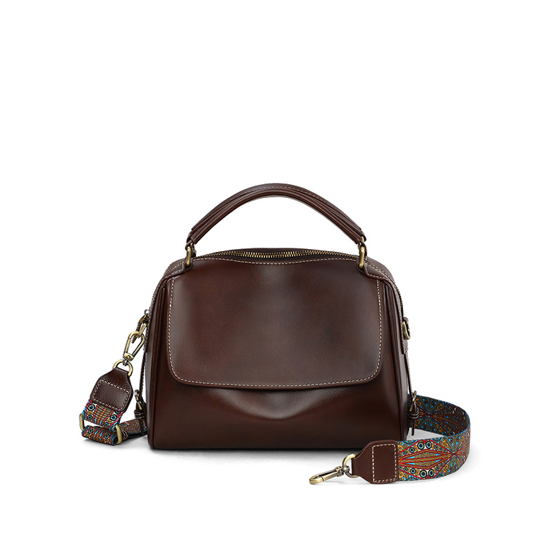 Női crossbody tote táska – SEAMMER valódi bőr, Boston stílus, nagy kapacitás, belső rekeszek, cipzáras zárás