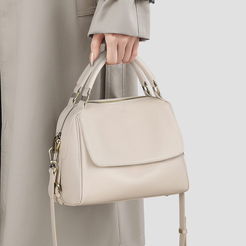 Női crossbody tote táska – SEAMMER valódi bőr, Boston stílus, nagy kapacitás, belső rekeszek, cipzáras zárás