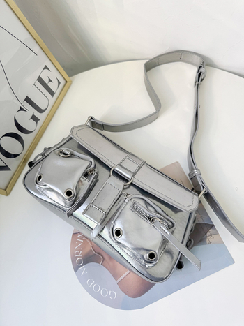 PU bőr alkar-crossbody táska, utcai stílus, horizontális négyzet alakú, zárható lezárás, belső zipzáras zseb, poliészter bélés, 2025 tavasz