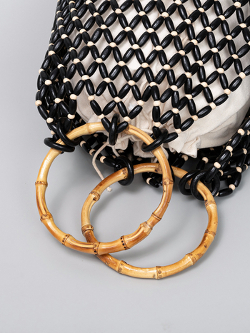 OLEI τσάντα κουβά από σφενδάμι, πλεκτή, με επένδυση πολυεστερική, άνοιγμα με ταινία, για ταξίδια αναψυχής, καλοκαίρι 2024