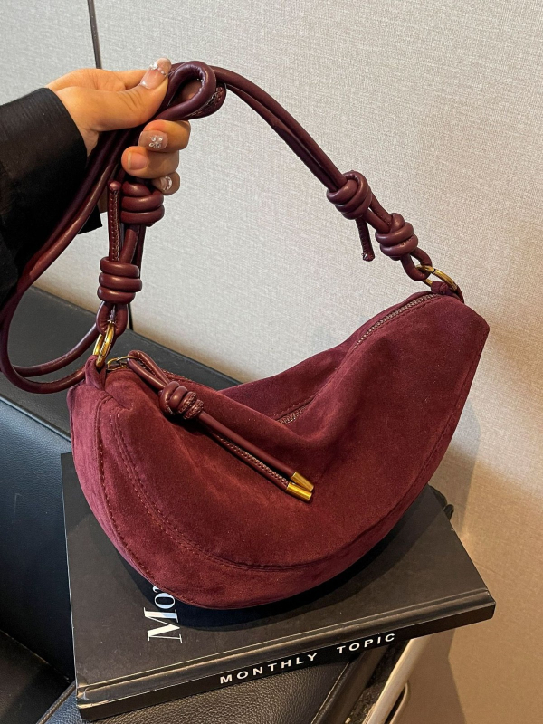 PU Dumpling crossbody táska, nagy kapacitás, cipzár, poliészter bélés