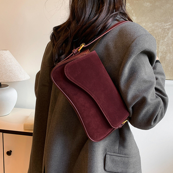 Γυναικεία τσάντα υπό μασχάλη (PU υλικό; αστικός μινιμαλισμός; τσάντα υπό μασχάλη; οριζόντιο τετράγωνο σχήμα; φερμουάρ)