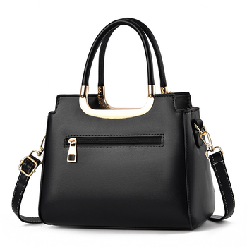 Γυναικεία PU Tote τσάντα με φερμουάρ, οριζόντια τετράγωνη μορφή