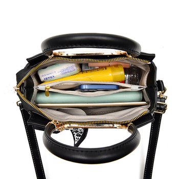 Γυναικεία PU Tote τσάντα με φερμουάρ, οριζόντια τετράγωνη μορφή