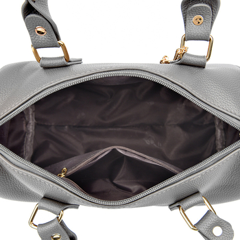 Τσάντα crossbody από PU δέρμα σε στυλ Boston, με φερμουάρ, σχήμα μαξιλαριού, εσωτερική τσέπη με φερμουάρ