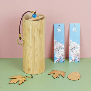 Бамбукови звънчета за вятър — ръчно въртяща се бамбукова тръба; модерен минималистичен стил; подходящи за дом, градина и двор