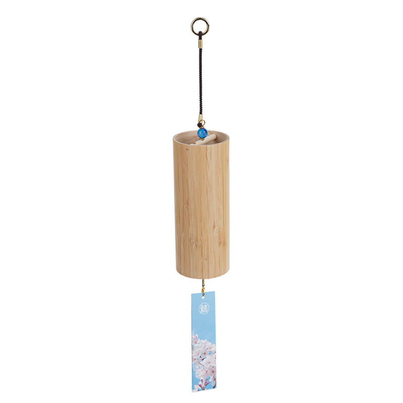 Бамбукови звънчета за вятър — ръчно въртяща се бамбукова тръба; модерен минималистичен стил; подходящи за дом, градина и двор