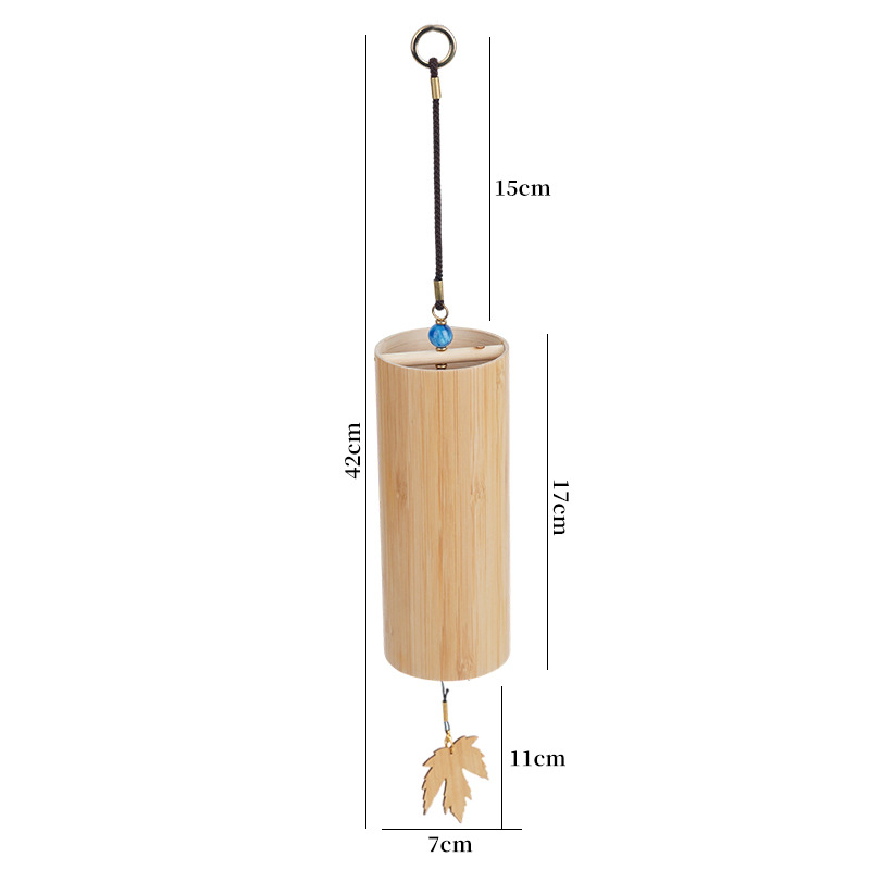 Бамбукови звънчета за вятър — ръчно въртяща се бамбукова тръба; модерен минималистичен стил; подходящи за дом, градина и двор