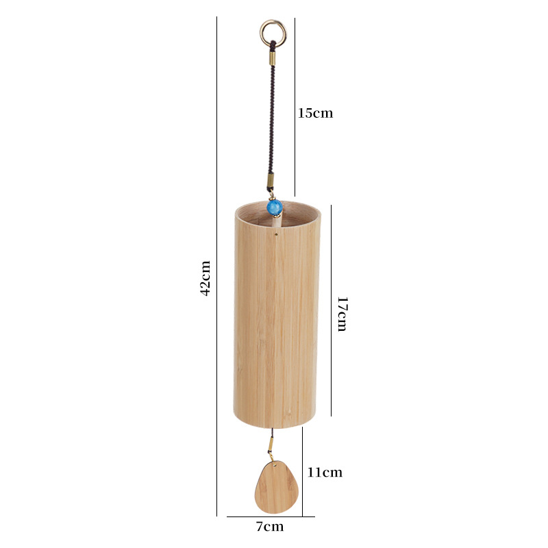 Бамбукови звънчета за вятър — ръчно въртяща се бамбукова тръба; модерен минималистичен стил; подходящи за дом, градина и двор