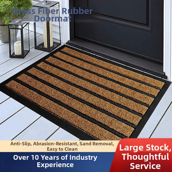 Πατάκι πόρτας εισόδου, ανθεκτικό στα λεκέδια, αντιολισθητικό, ανάγλυφο καουτσούκ, ριγέ μοτίβο, ορθογώνιο ή ημικυκλικό σχήμα