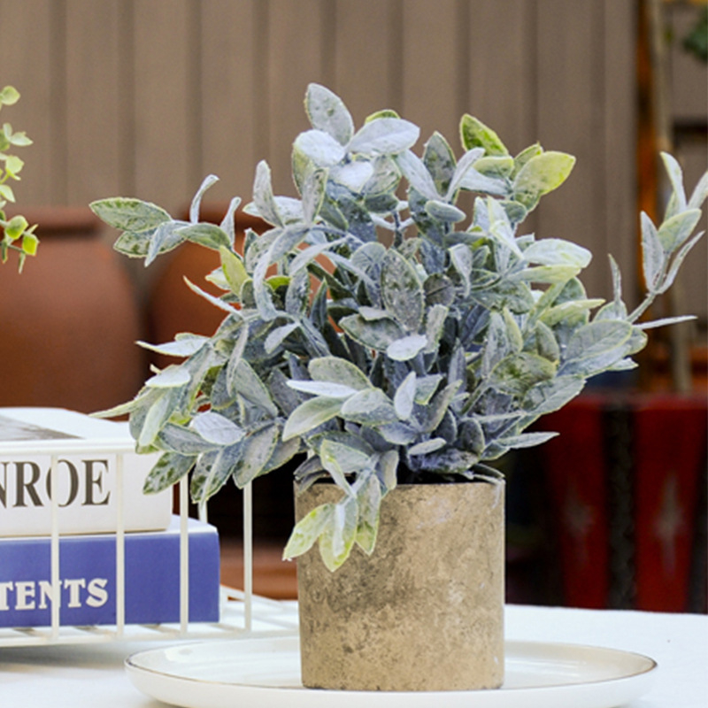 Plantă artificială cu eucalipt în ghiveci, set de 3, material plastic, turnare prin injecție, varietate: plantă de eucalipt