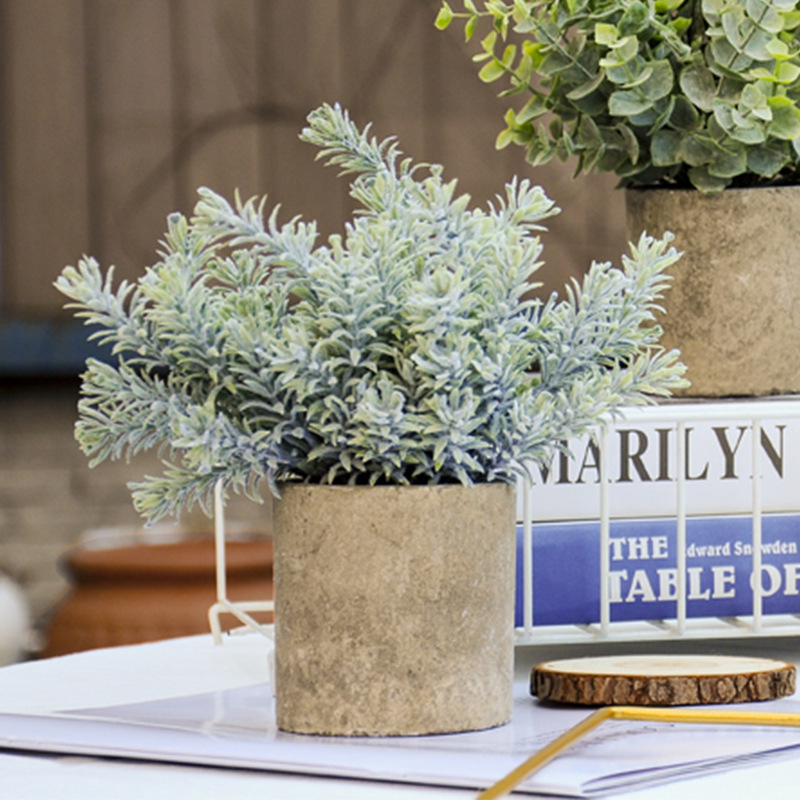 Plantă artificială cu eucalipt în ghiveci, set de 3, material plastic, turnare prin injecție, varietate: plantă de eucalipt