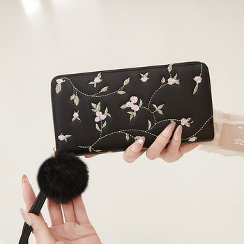 Portofel lung damă, cu fermoar, din PU, 1 pli, stil street, imprimeu în dungă, căptușeală poliester