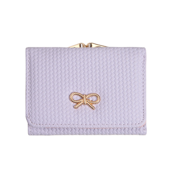 Γυναικείο μικρό πορτοφόλι-καρτοθήκη, διπλού υλικού, σχέδιο φιόγκος - εξωτερικό PVC, επένδυση συνθετικής δέρματος, αντιβακτηριακό, προστασία κατά κλοπής, αστικό στυλ