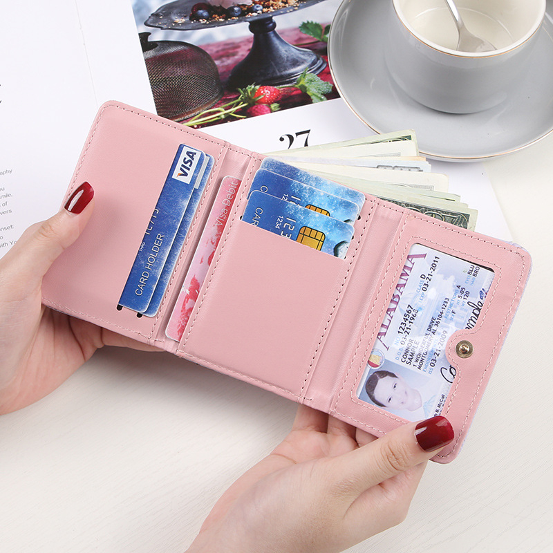 Γυναικείο μικρό πορτοφόλι-καρτοθήκη, διπλού υλικού, σχέδιο φιόγκος - εξωτερικό PVC, επένδυση συνθετικής δέρματος, αντιβακτηριακό, προστασία κατά κλοπής, αστικό στυλ