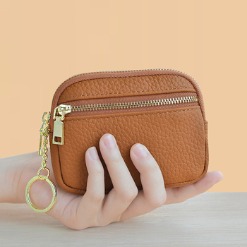 Γυναικεία θήκη νομισμάτων από γνήσιο δέρμα – πρώτο στρώμα βοοειδούς δέρματος, αστικός μινιμαλισμός, πολυεστερική επένδυση