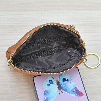 Γυναικεία θήκη νομισμάτων από γνήσιο δέρμα – πρώτο στρώμα βοοειδούς δέρματος, αστικός μινιμαλισμός, πολυεστερική επένδυση