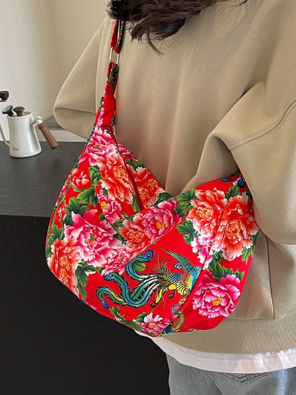 Dumpling-formájú crossbody táska, Nylon, Street Trend stílus, cipzáras nyitás, telefon zseb