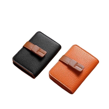 Γυναικεία θήκη καρτών με υφή lychee, πολλών θέσεων, αντι-απομαγνητισμός, μεγάλη χωρητικότητα, PU δέρμα, αστικός μινιμαλισμός, καλοκαίρι 2025