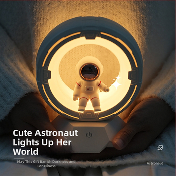 Νυχτερινό φως με σχέδιο αστροναύτη για κοριτσίστικο δωμάτιο, υλικό καλύμματος PC, ενσωματωμένη μπαταρία, διακόπτης αφής (Τύπος: Νυχτερινό φως; Σχέδιο: Αστροναύτης/Πλανήτης; Υλικό καλύμματος: PC; Τροφοδοσία: Ενσωματωμένη μπαταρία; Διακόπτης: Αφή)