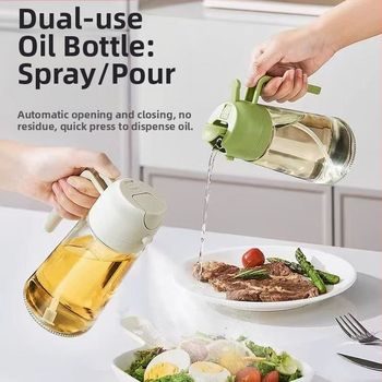 Stiklinis alyvos purkštuvas, dvigubai naudojimui, su automatiniais atidarymu ir uždarymu bei siurbimo doze