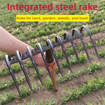 Weike greblă agricolă din oțel pentru afânarea solului și arătura, cu dinți de 9 și 12, unelte de grădină
