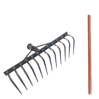 Weike greblă agricolă din oțel pentru afânarea solului și arătura, cu dinți de 9 și 12, unelte de grădină