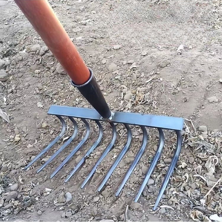 Weike greblă agricolă din oțel pentru afânarea solului și arătura, cu dinți de 9 și 12, unelte de grădină