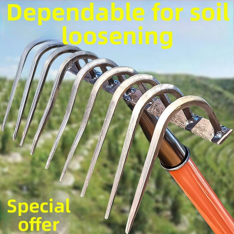 Weike greblă agricolă din oțel pentru afânarea solului și arătura, cu dinți de 9 și 12, unelte de grădină