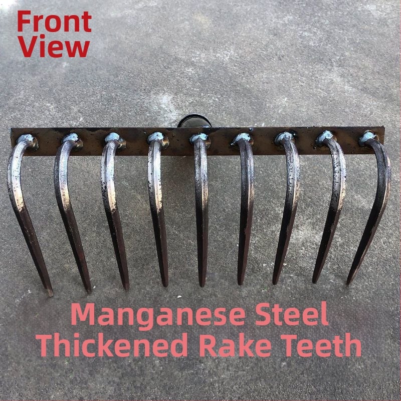 Weike greblă agricolă din oțel pentru afânarea solului și arătura, cu dinți de 9 și 12, unelte de grădină