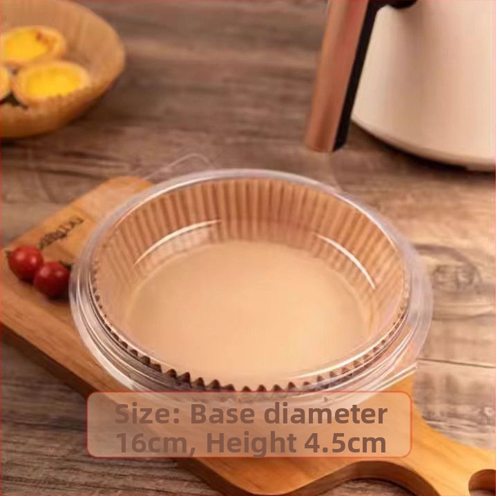 Air Fryer apvalus kepimo popieriaus padėklas – aukštos temperatūros atsparumas, aliejaus sugeriamumas, maisto kokybė, dvigubas aliejui atsparus dangtis, pagamintas iš medienos pulpo