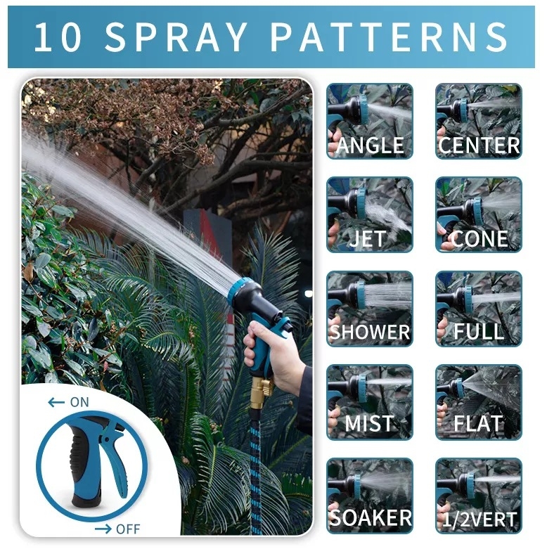 Teleskopiska 3× ūdens šļūtene dārza laistīšanai, dārza augiem un automašīnas mazgāšanai