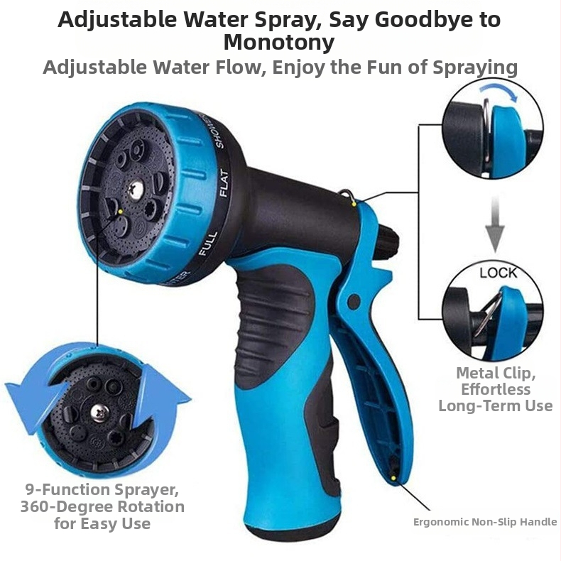 Телескопичен 3× воден шланг за градинско поливане, напояване на зеленчуци и миене на кола — съвместим с налягането на чешмата