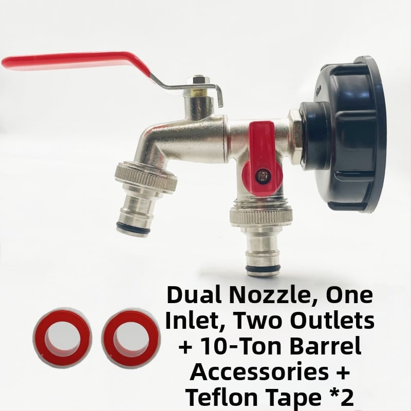 Vrtna slavina SZ-054 s dvostrukim izlazom — bakar, niklovani premaz, jednoručni dvostruki upravljanje, jednostavna ugradnja