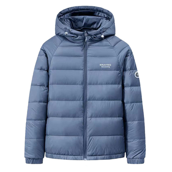 Unisex striukė su gobtuvu, 900 pūkų plūdinimas iš žąsų pūko, atspari vandeniui ir vėjui, vidutinio ilgio