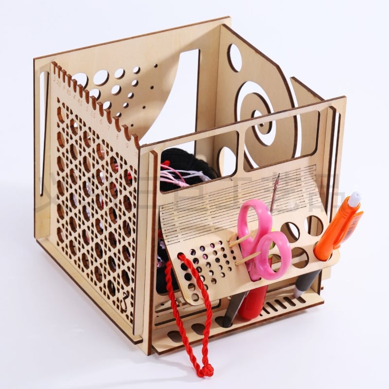 Многофункционална дървена купа за прежда и кутия за плетене, Basswood, домашна употреба, американски стил