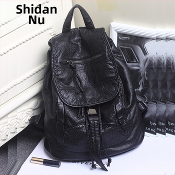 Rucsac PU pentru femei - Stil coreean stradal, închidere cu fermoar, căptușeală din poliester, buzunar interior cu fermoar, buzunare pentru telefon și ID