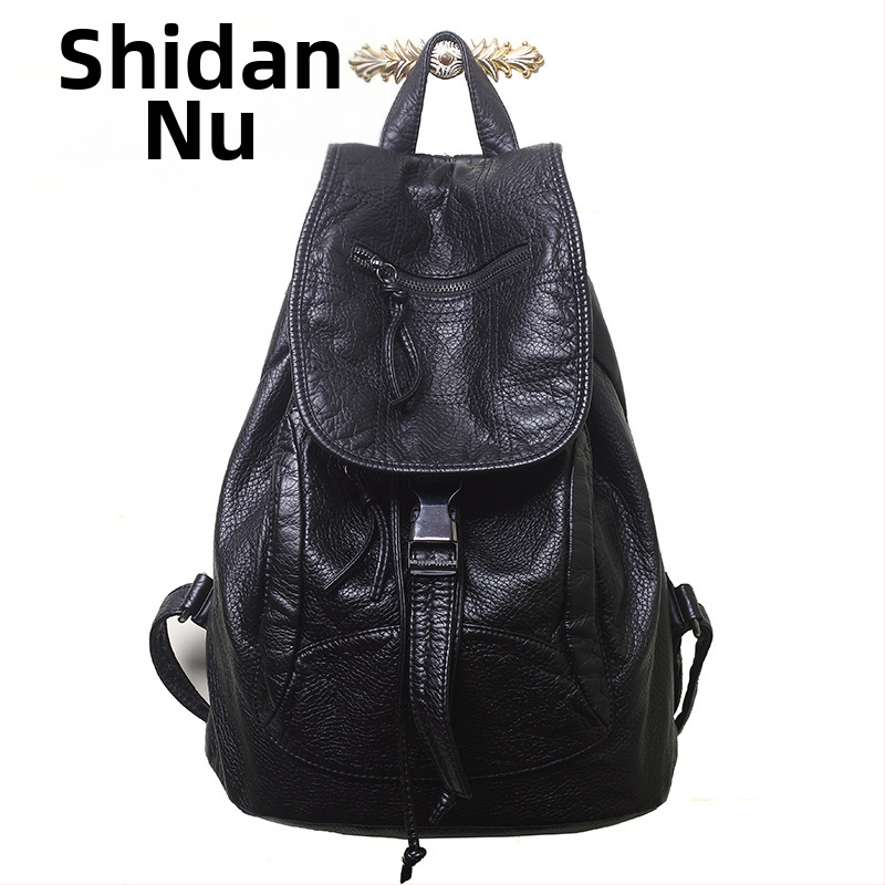 Rucsac PU pentru femei - Stil coreean stradal, închidere cu fermoar, căptușeală din poliester, buzunar interior cu fermoar, buzunare pentru telefon și ID