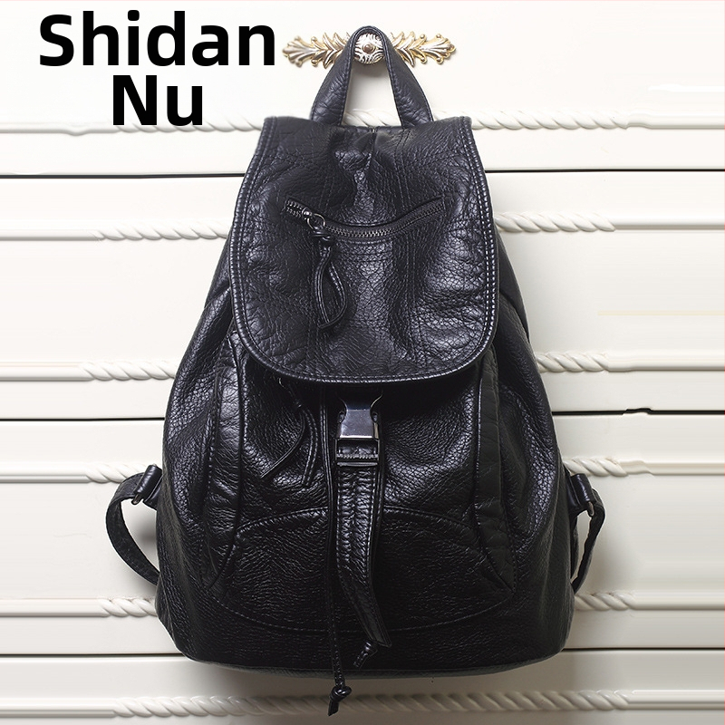 Rucsac PU pentru femei - Stil coreean stradal, închidere cu fermoar, căptușeală din poliester, buzunar interior cu fermoar, buzunare pentru telefon și ID